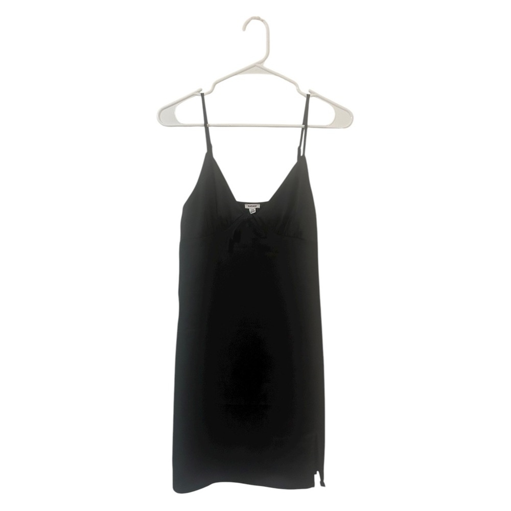 Garage Sexy LBD - Black Satin Spaghetti Strap Mini Dress - Whimseygoth Grunge